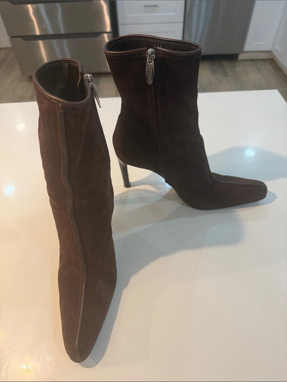 Sergio Rossi Dark Brown Suede Stiletto Ankle Boots vintage brand new 2004 Gucci
